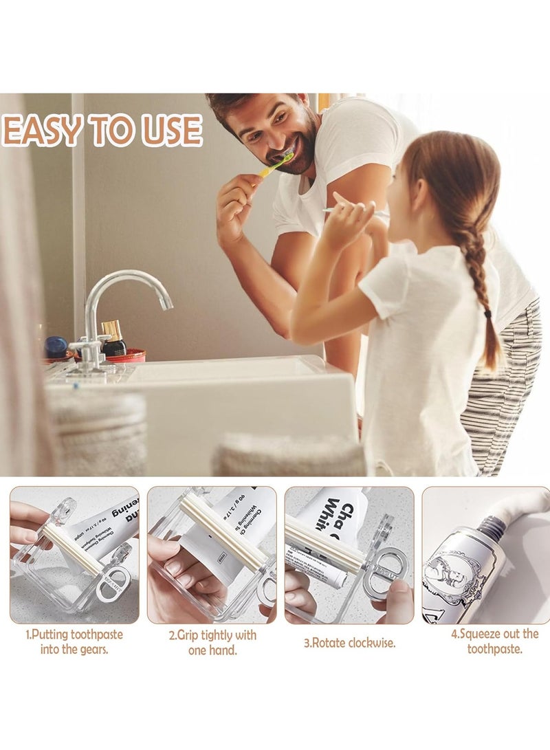 CMGTYYD 2Pcs Plastic Tube Squeezer Roller – Durable Tube Wringer for Paint, Toothpaste, Hair Color – Ideal for Artists, Salons, DIY & Everyday Use (White+Black) - Image 4